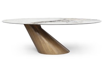Овальный обеденный стол DT9375FCI белая керамика в Надыме